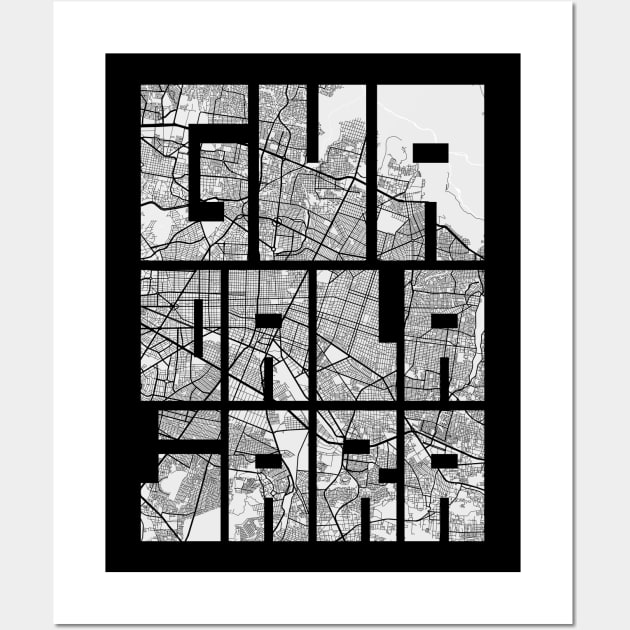 Guadalajara, Mexico City Map Typography - Light Wall Art by deMAP Studio